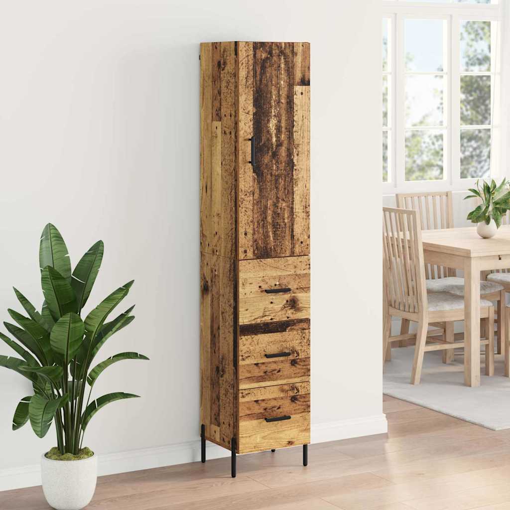 Highboard Παλιό Ξύλο 34,5 x 34 x 180 εκ. Επεξεργασμένο ξύλο