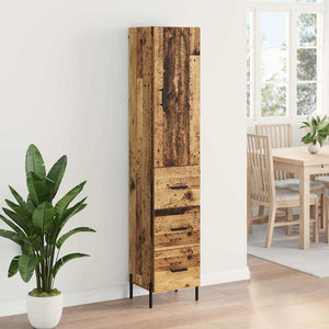 Highboard Παλιό Ξύλο 34,5 x 34 x 180 εκ. Επεξεργασμένο Ξύλο