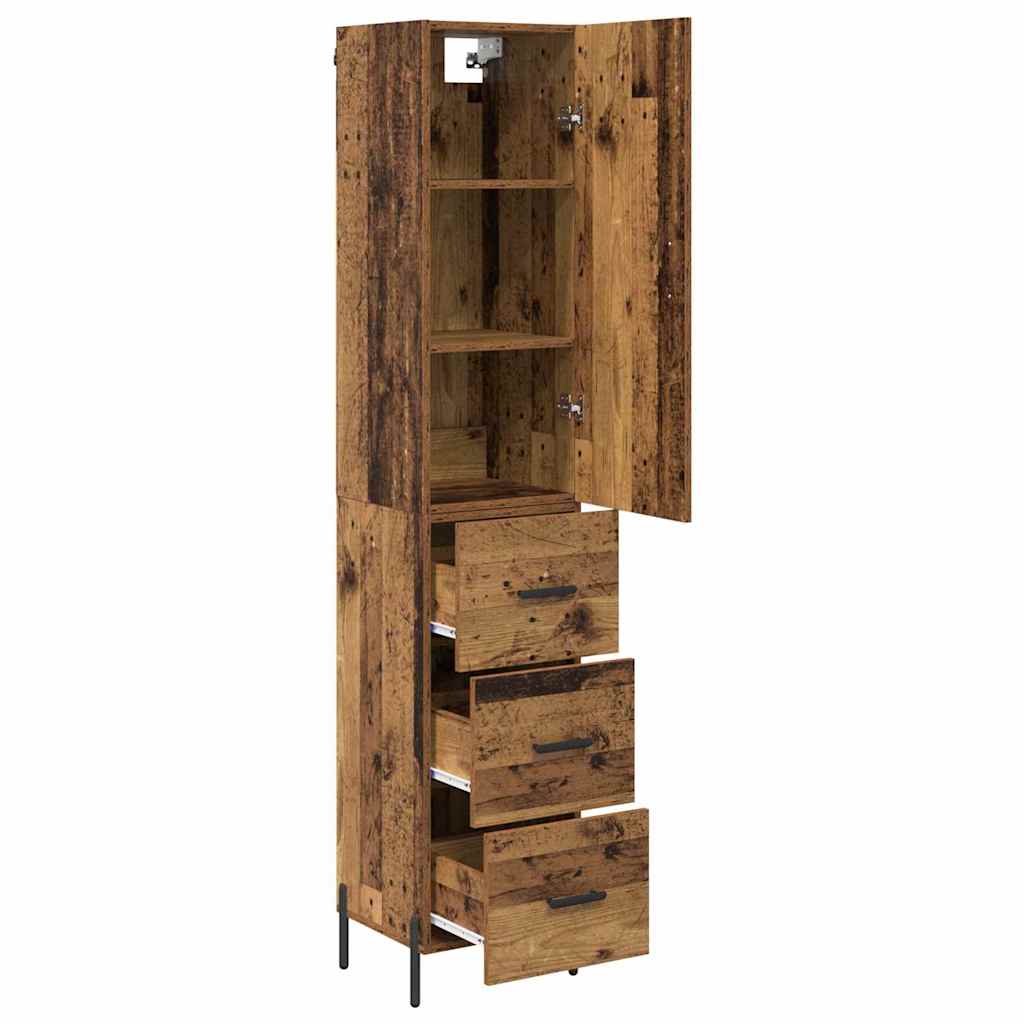 Highboard Παλιό Ξύλο 34,5 x 34 x 180 εκ. Επεξεργασμένο ξύλο