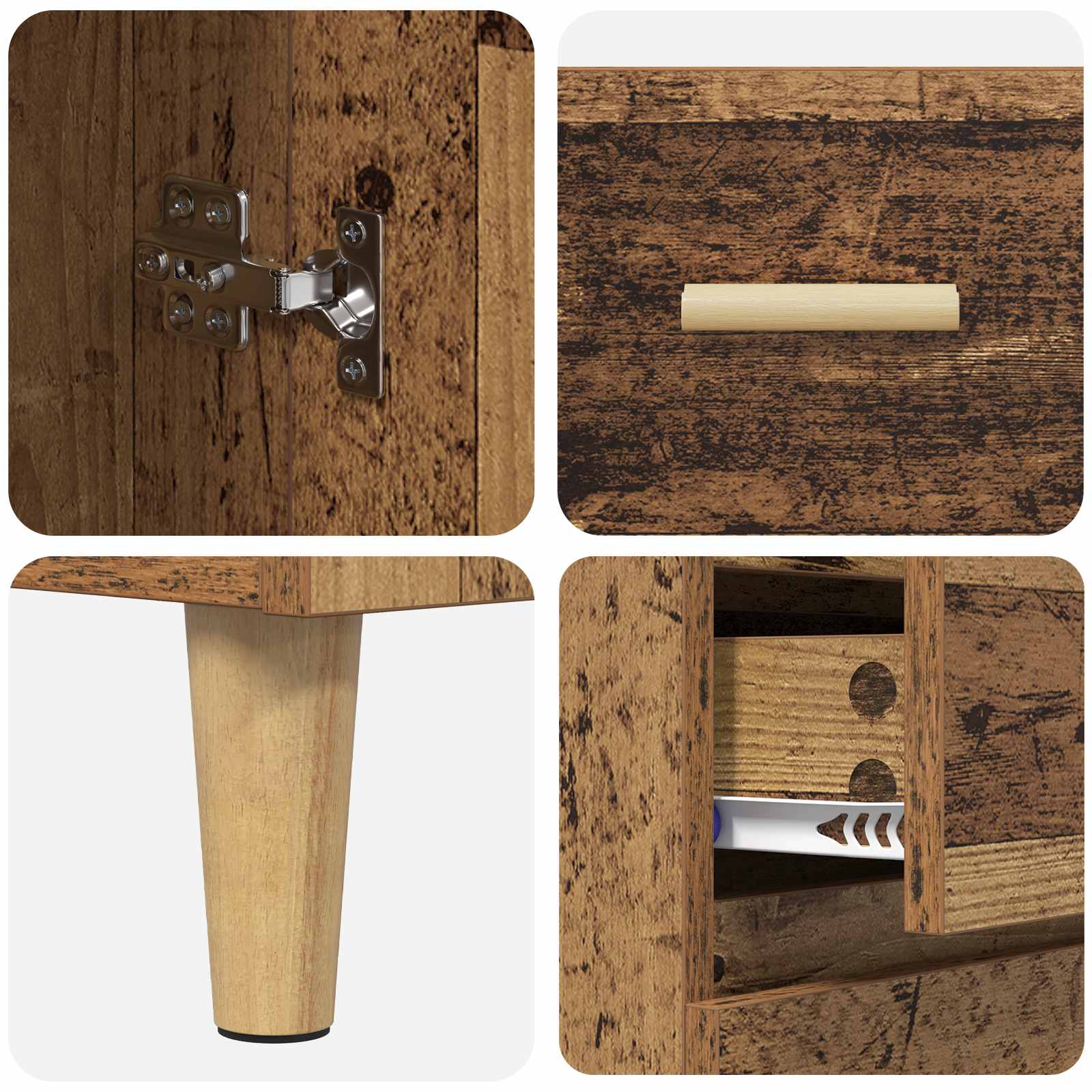 Highboard Παλιό Ξύλο 69,5 x 32,5 x 180 εκ Επεξεργασμένο ξύλο