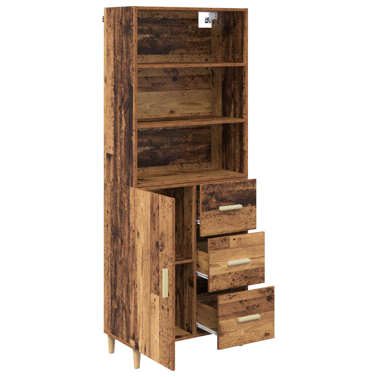 Highboard Παλιό Ξύλο 69,5 x 32,5 x 180 εκ Επεξεργασμένο ξύλο