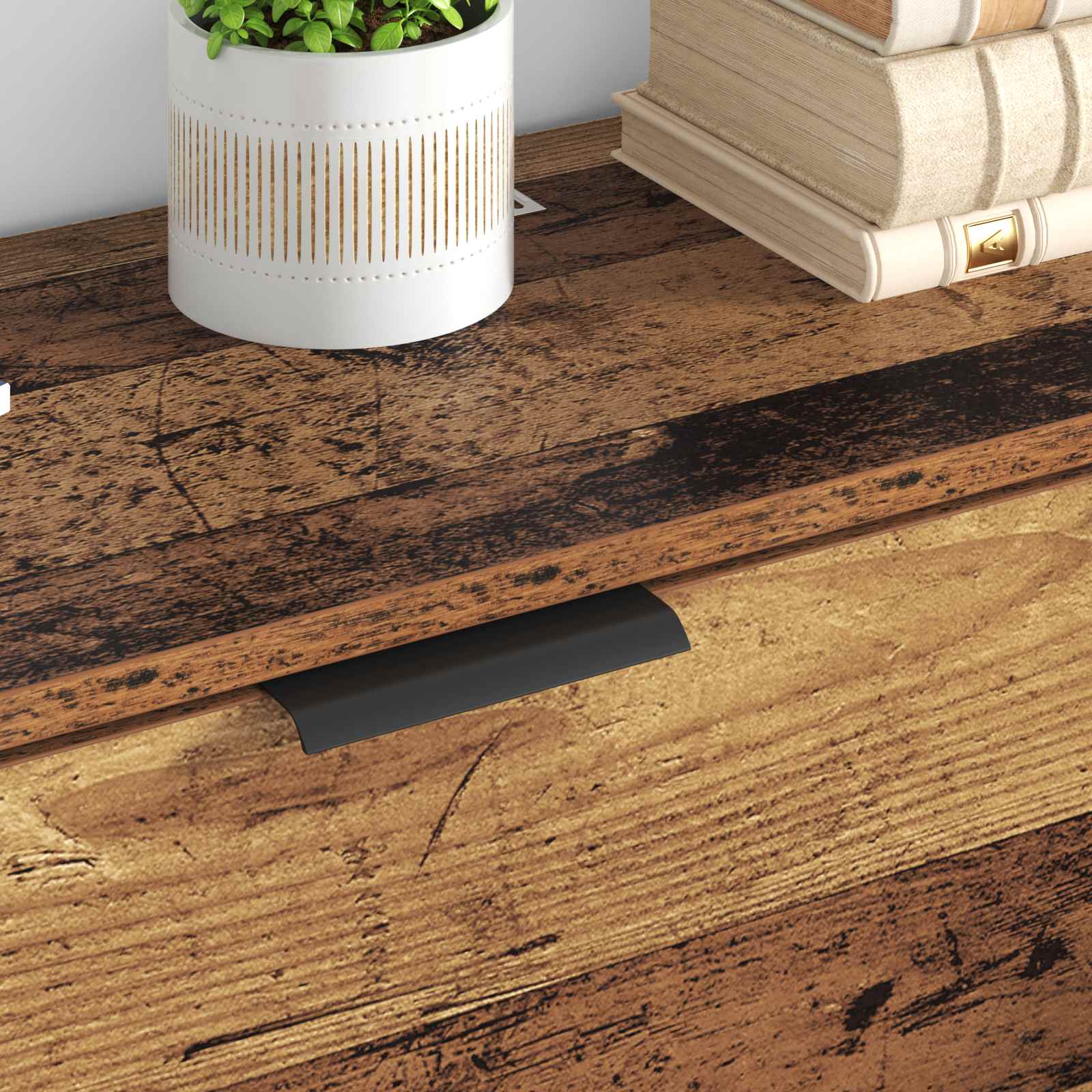 Πλαϊνό γραφείο με συρτάρι 3 pcs Παλιό Ξύλο Επεξεργασμένο ξύλο