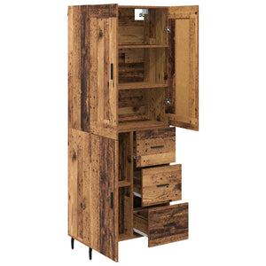 Highboard 2 τμχ. Παλιό ξύλο 69,5 x 34 x 180 εκ.