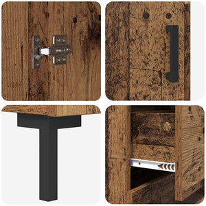 Highboard Παλιό Ξύλο 69,5 x 34 x 180 εκ. Επεξεργασμένο Ξύλο