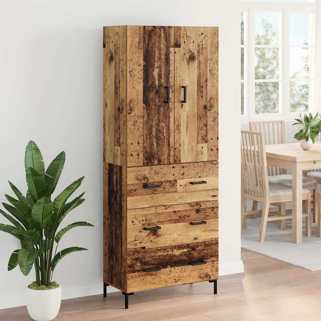 Highboard Παλιό Ξύλο 69,5 x 34 x 180 εκ. Επεξεργασμένο ξύλο