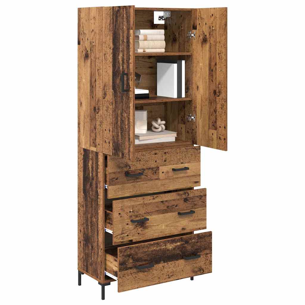 Highboard Παλιό Ξύλο 69,5 x 34 x 180 εκ. Επεξεργασμένο ξύλο