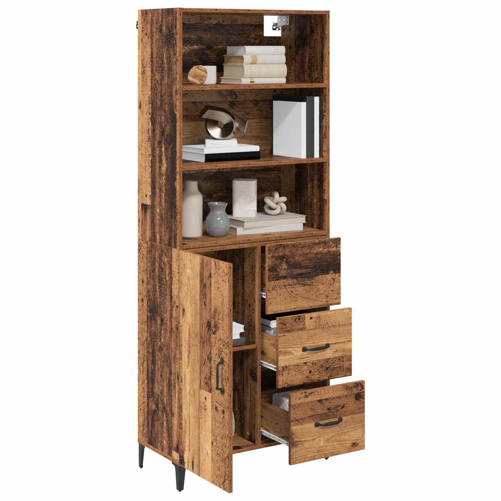 Highboard Παλιό Ξύλο 69,5 x 34 x 180 εκ. Επεξεργασμένο ξύλο - Pakobazaar