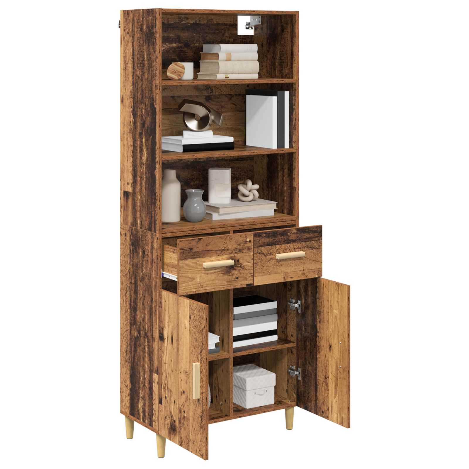 Highboard Παλιό Ξύλο 69,5 x 32,5 x 180 εκ Επεξεργασμένο ξύλο