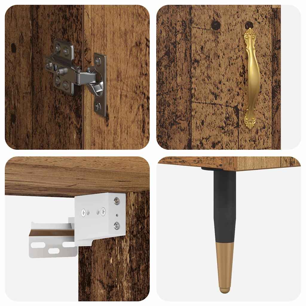 Highboard 2 pcs Παλιό ξύλο Επεξεργασμένο ξύλο - Pakobazaar