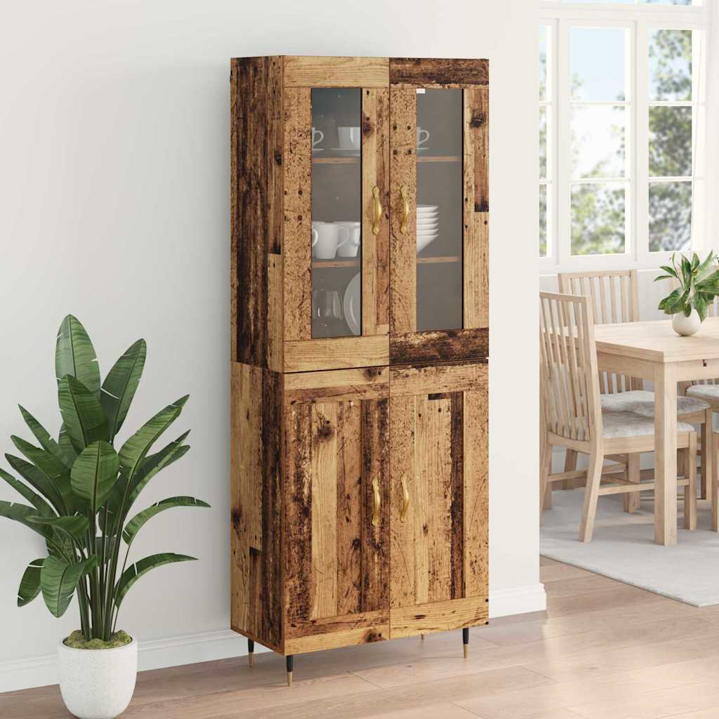 Highboard 2 pcs Παλιό ξύλο Επεξεργασμένο ξύλο - Pakobazaar