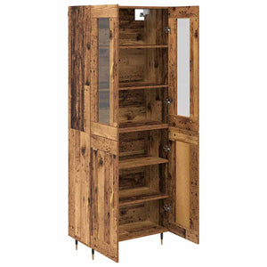 Highboard 2 pcs Παλιό ξύλο Επεξεργασμένο ξύλο - Pakobazaar