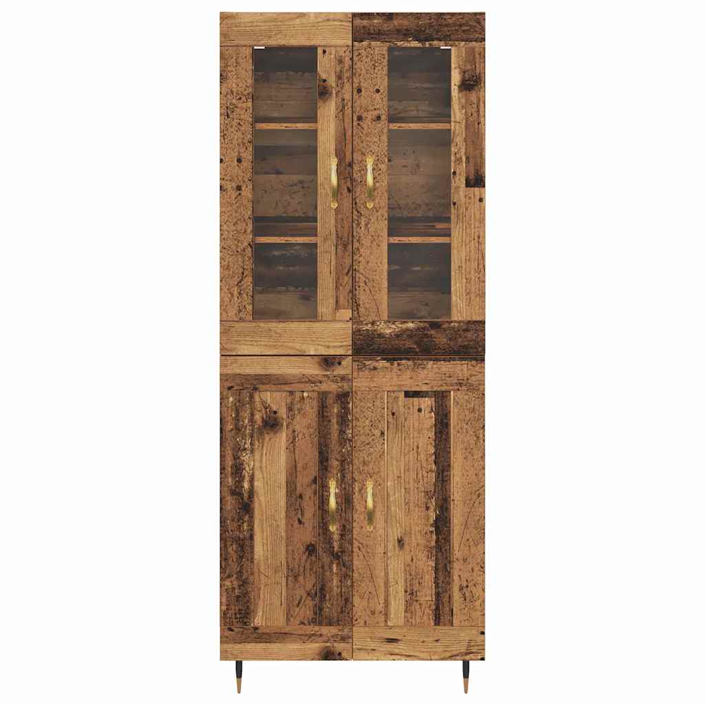 Highboard 2 pcs Παλιό ξύλο Επεξεργασμένο ξύλο - Pakobazaar