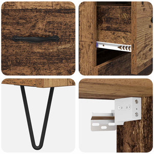 Highboard 2 τμχ. Παλιό ξύλο 69,5 x 34 x 180 εκ.