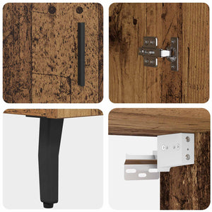 Highboard 2 τμχ. Παλιό ξύλο 69,5 x 34 x 180 εκ.
