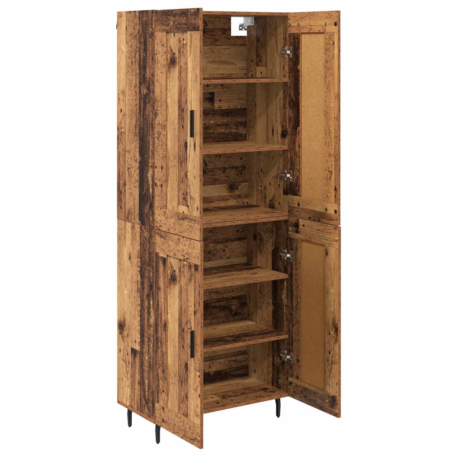 Highboard 2 pcs Παλιό Ξύλο Επεξεργασμένο ξύλο