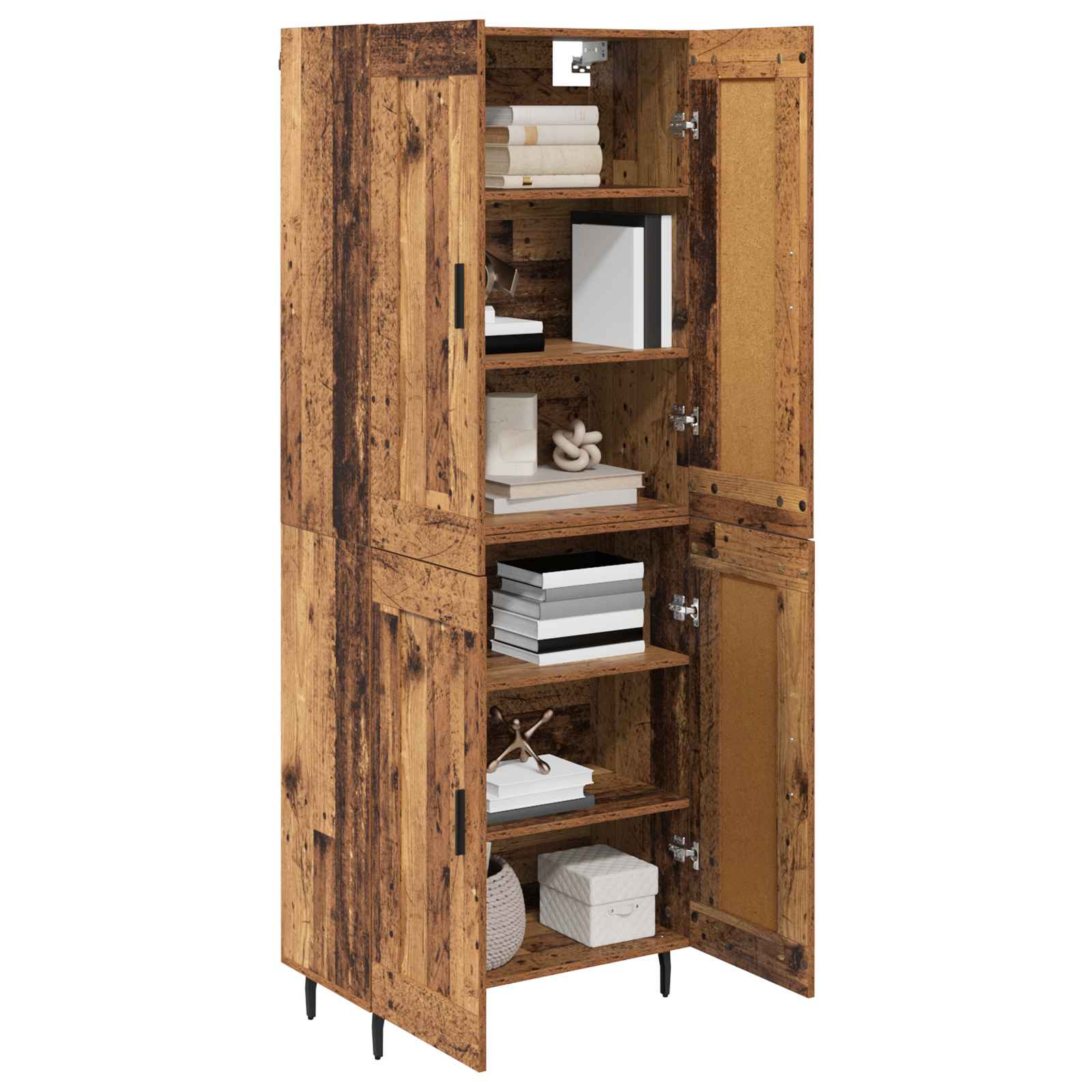 Highboard 2 pcs Παλιό Ξύλο Επεξεργασμένο ξύλο