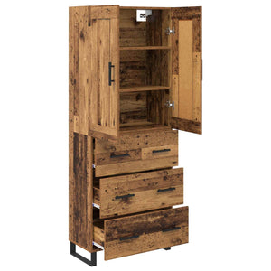 Highboard 2 τμχ. Παλιό ξύλο 69,5 x 34 x 180 εκ.