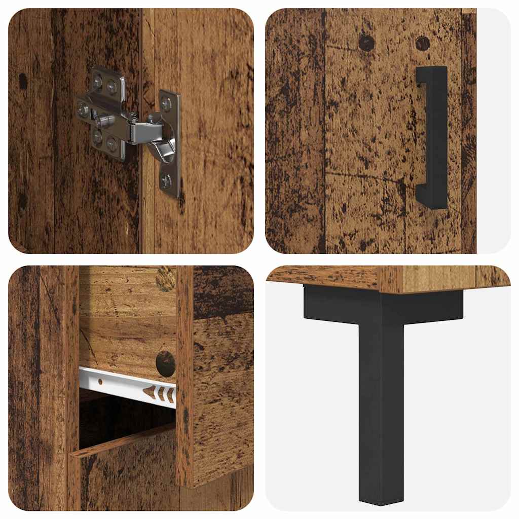 Highboard με συρτάρι 2 pcs Παλιό ξύλο Επεξεργασμένο ξύλο - Pakobazaar