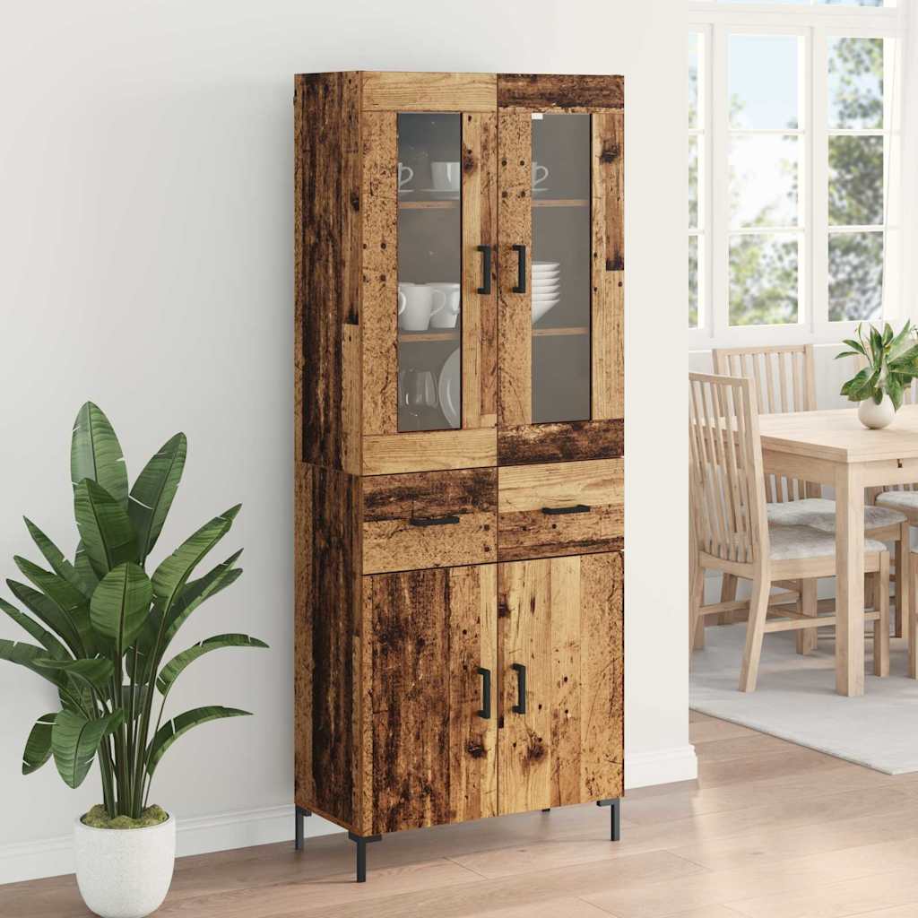 Highboard με συρτάρι 2 pcs Παλιό ξύλο Επεξεργασμένο ξύλο - Pakobazaar