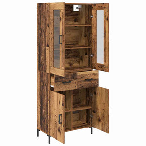 Highboard με συρτάρι 2 pcs Παλιό ξύλο Επεξεργασμένο ξύλο - Pakobazaar