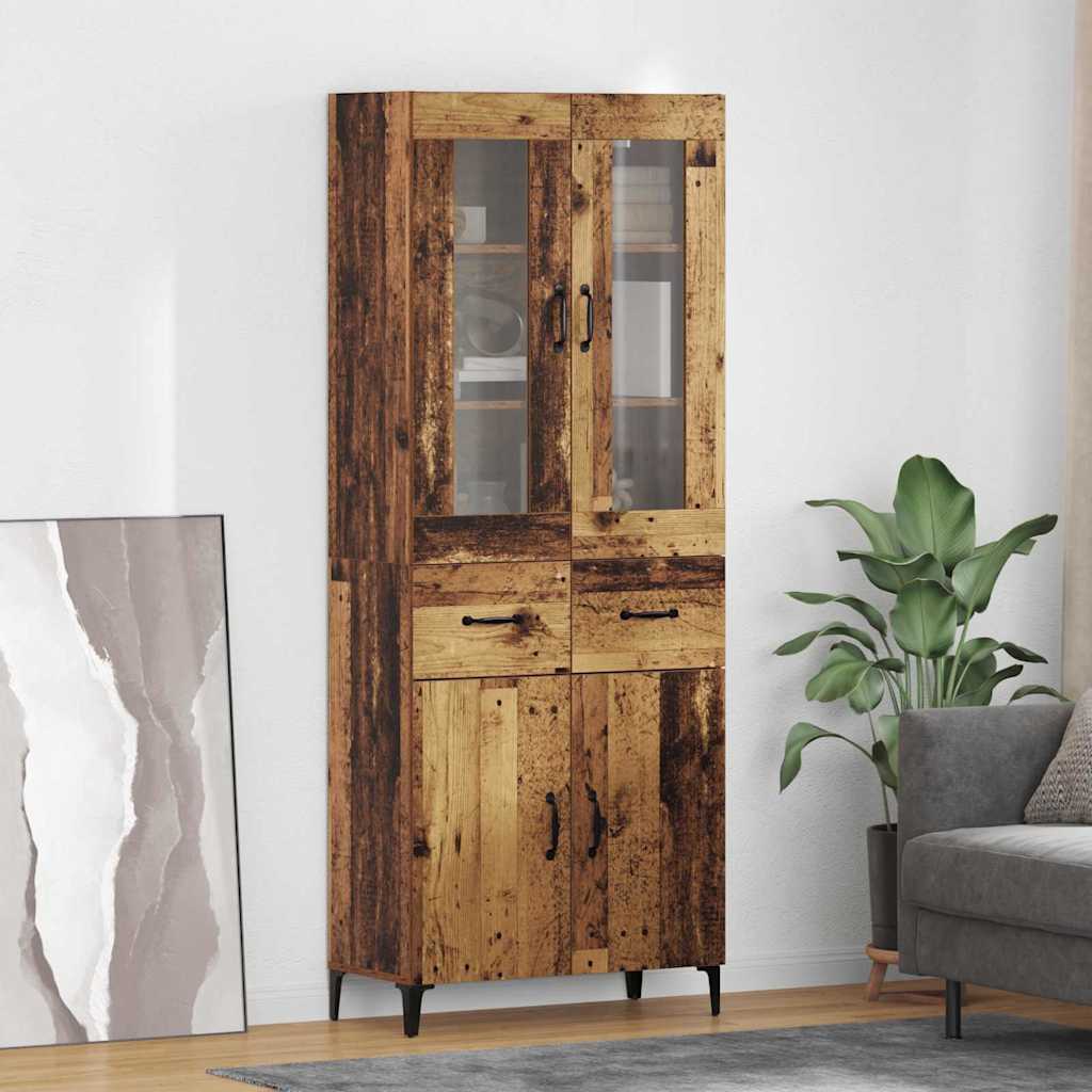 Highboard Παλιό Ξύλο 69,5 x 34 x 180 εκ. Επεξεργασμένο ξύλο