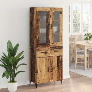 Highboard Παλιό Ξύλο 69,5 x 34 x 180 εκ. Επεξεργασμένο Ξύλο