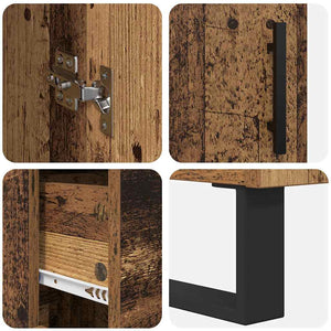 Highboard 2 τμχ. Παλιό Ξύλο 69,5 x 34 x 180 εκ.