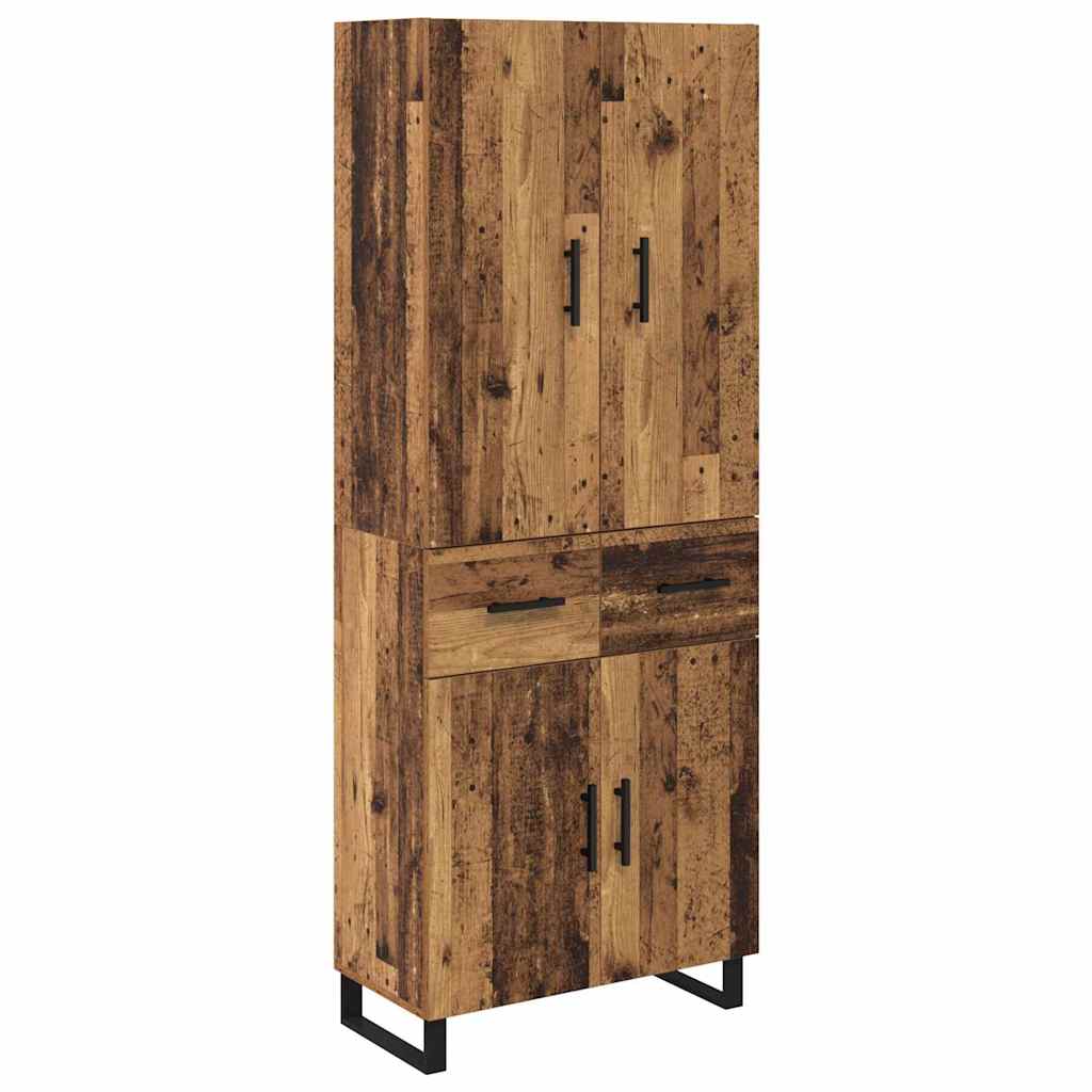 Highboard με συρτάρι 2 pcs Παλιό Ξύλο 69,5 x 34 x 180 εκ.