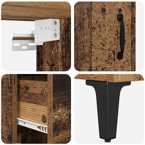 Highboard Παλιό Ξύλο 69,5 x 34 x 180 εκ. Επεξεργασμένο Ξύλο