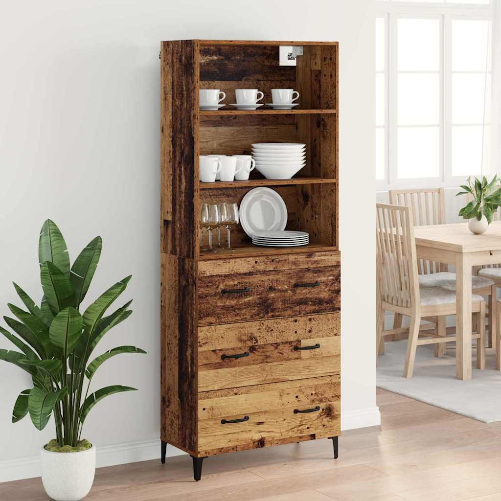 Highboard Παλιό Ξύλο 69,5 x 34 x 180 εκ. Επεξεργασμένο ξύλο