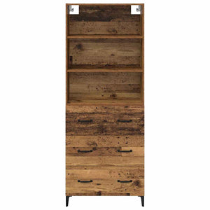 Highboard Παλιό Ξύλο 69,5 x 34 x 180 εκ. Επεξεργασμένο Ξύλο