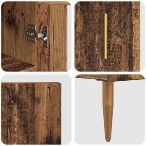 Highboard 2 τμχ. Παλιό Ξύλο 34,5 x 34 x 180 εκ.