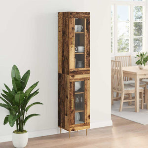 Highboard 2 τμχ. Παλιό Ξύλο 34,5 x 34 x 180 εκ.