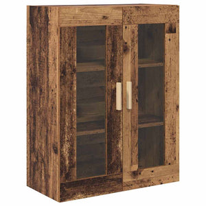 Highboard Παλιό Ξύλο 69,5 x 34 x 180 εκ. Σύνθετο Ξύλο και Γυαλί