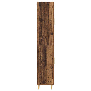 Highboard Παλιό Ξύλο 69,5 x 34 x 180 εκ. Σύνθετο Ξύλο και Γυαλί