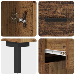 Highboard 2 τμχ. Παλιό Ξύλο 69,5 x 34 x 180 εκ.