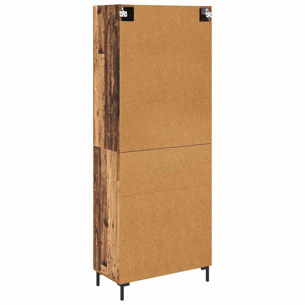 Highboard με συρτάρι 2 pcs Παλιό Ξύλο Επεξεργασμένο ξύλο