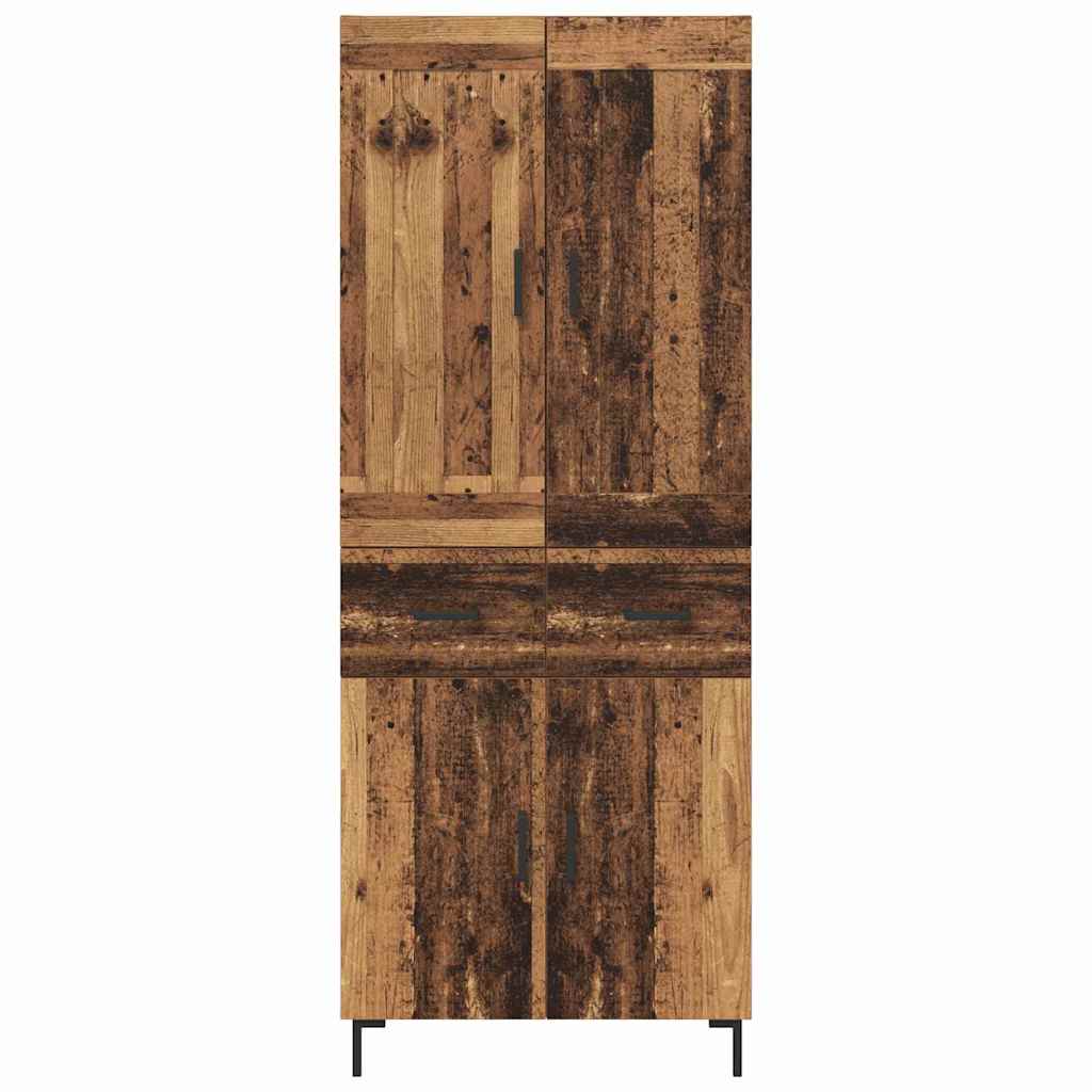 Highboard με συρτάρι 2 pcs Παλιό Ξύλο Επεξεργασμένο ξύλο