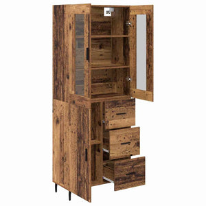 Highboard με συρτάρι 2 pcs Παλιό Ξύλο Επεξεργασμένο ξύλο - Pakobazaar