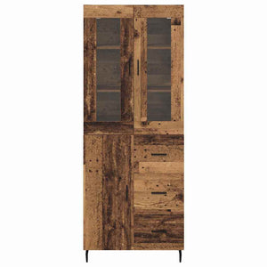 Highboard με συρτάρι 2 pcs Παλιό Ξύλο Επεξεργασμένο ξύλο - Pakobazaar