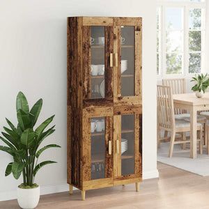 Highboard Παλιό Ξύλο 69,5 x 34 x 180 εκ. Επεξεργασμένο Ξύλο