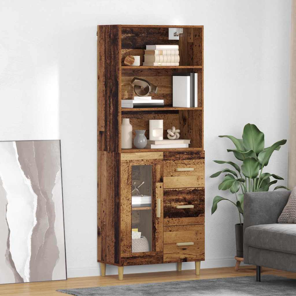 Highboard Παλιό Ξύλο 69,5 x 34 x 180 εκ. Επεξεργασμένο ξύλο