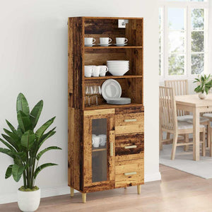 Highboard Παλιό Ξύλο 69,5 x 34 x 180 εκ. Επεξεργασμένο Ξύλο