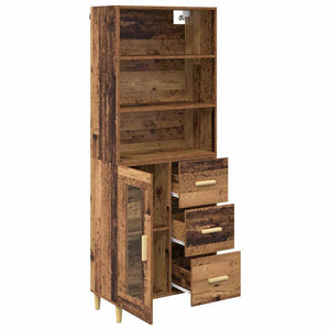 Highboard Παλιό Ξύλο 69,5 x 34 x 180 εκ. Επεξεργασμένο Ξύλο