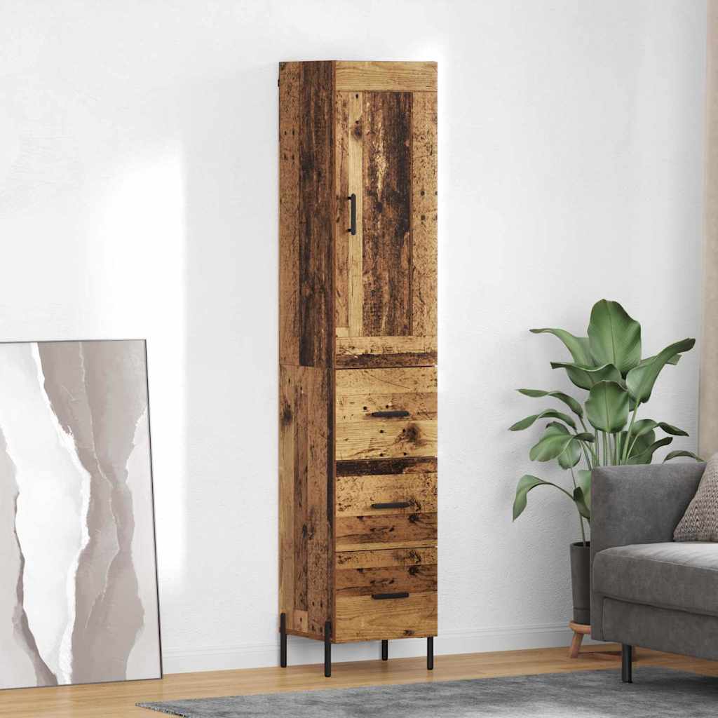 Highboard Παλιό Ξύλο 34,5 x 34 x 180 εκ. Επεξεργασμένο ξύλο