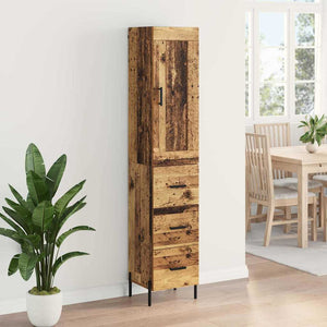 Highboard Παλιό Ξύλο 34,5 x 34 x 180 εκ. Επεξεργασμένο Ξύλο