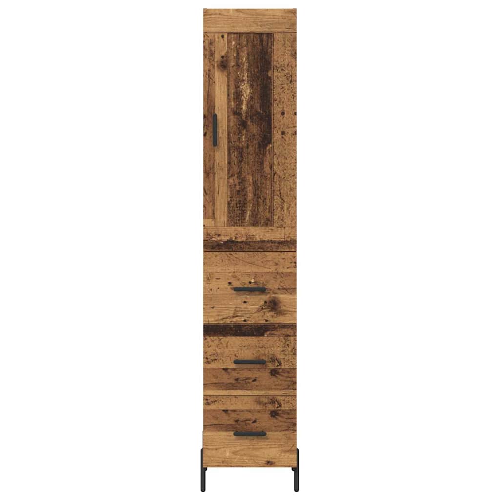 Highboard Παλιό Ξύλο 34,5 x 34 x 180 εκ. Επεξεργασμένο ξύλο
