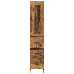 Highboard Παλιό Ξύλο 34,5 x 34 x 180 εκ. Επεξεργασμένο Ξύλο