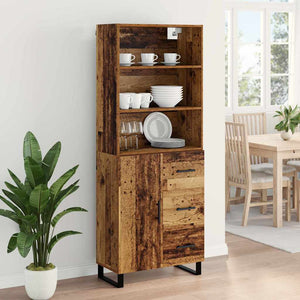 Highboard 2 τμχ. Παλιό ξύλο 69,5 x 34 x 180 εκ.