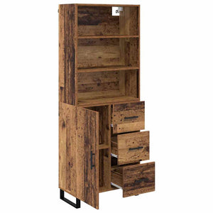 Highboard 2 τμχ. Παλιό ξύλο 69,5 x 34 x 180 εκ.
